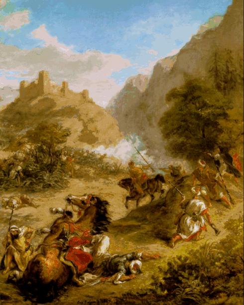 Arabs Skirmishing in the Mountains - Eugene Delacroix